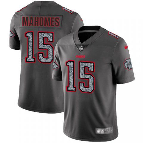 Men Kansas City Chiefs #15 Mahomes Nike Teams Gray Fashion Static Limited NFL Jerseys